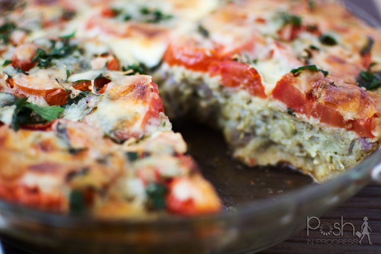 Summer Eggplant Tomato Pie recipe featured by top LA lifestyle blogger, Posh in Progress