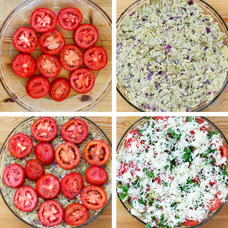 Summer Eggplant Tomato Pie recipe featured by top LA lifestyle blogger, Posh in Progress