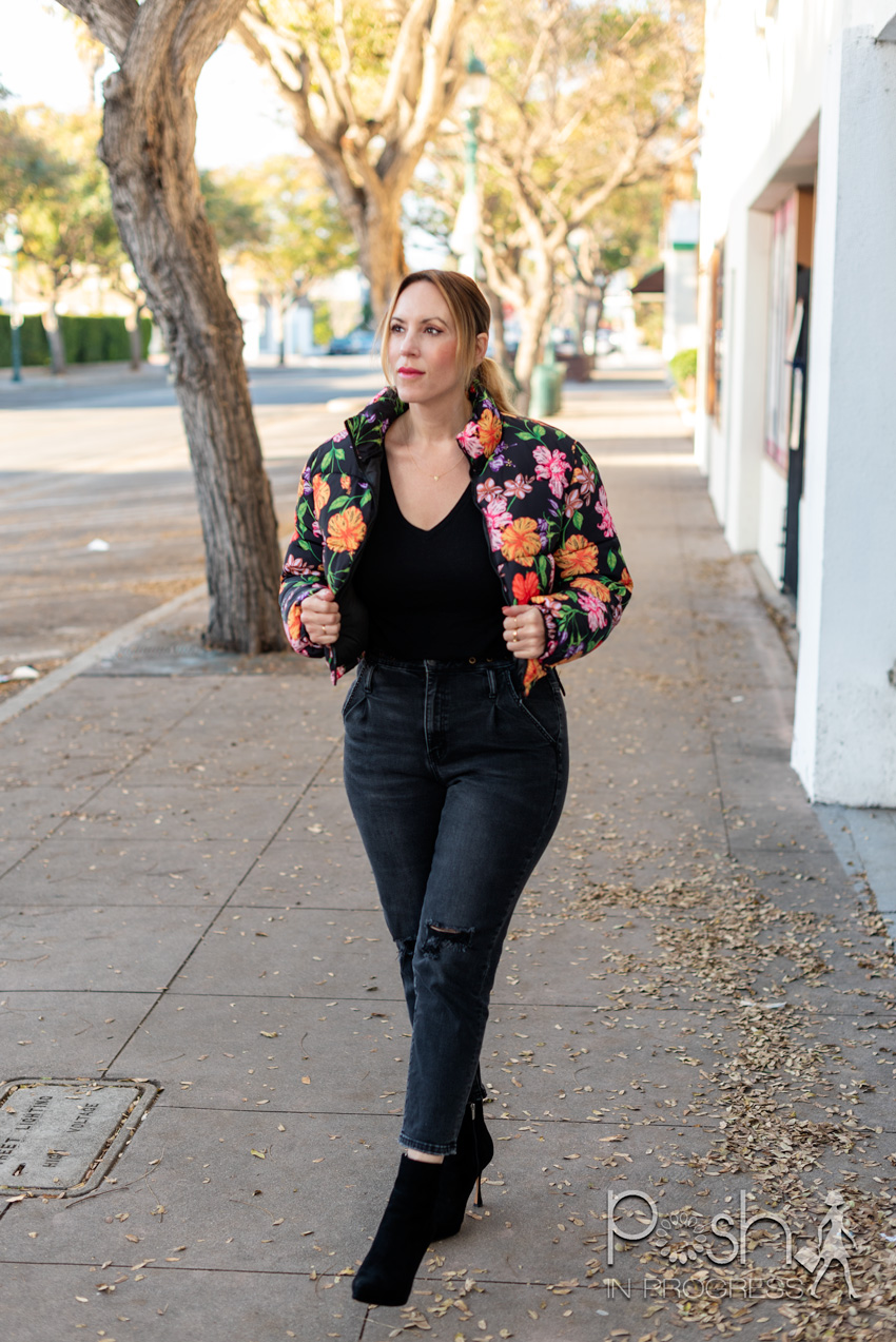 Floral Bubble Coat: How to Style a Puffer Jacket for Women