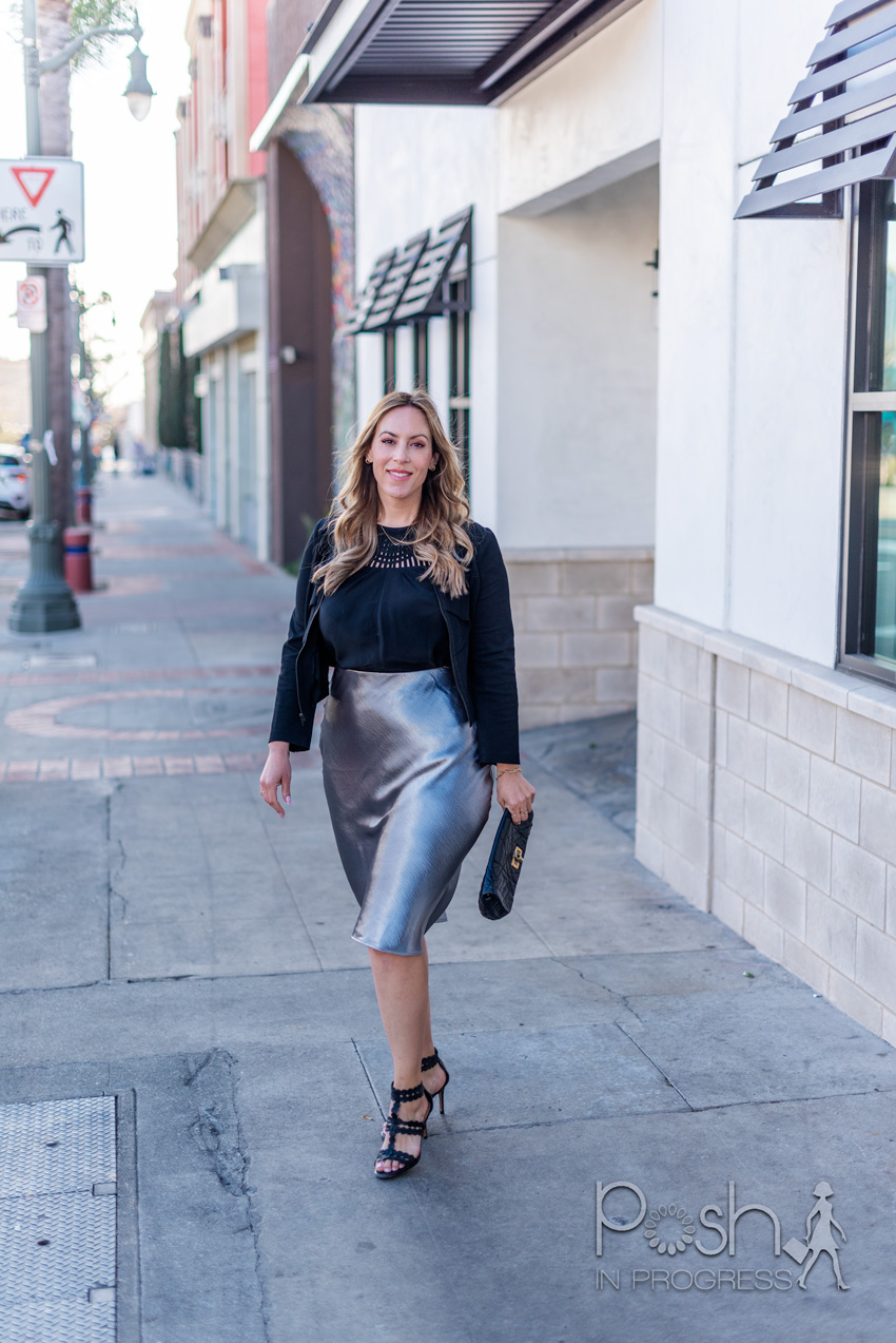 metallic skirt stacey freeman posh in progress 3