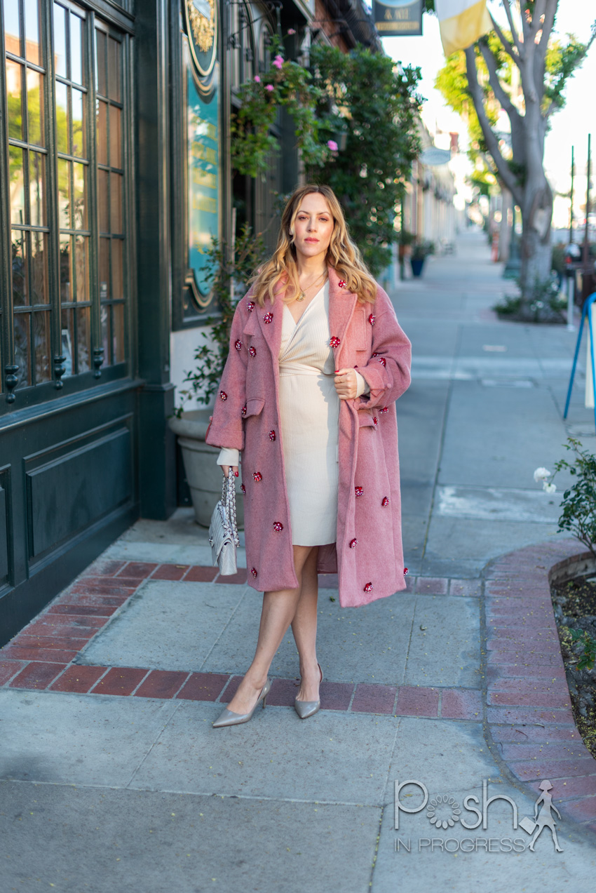 embellished long winter coat