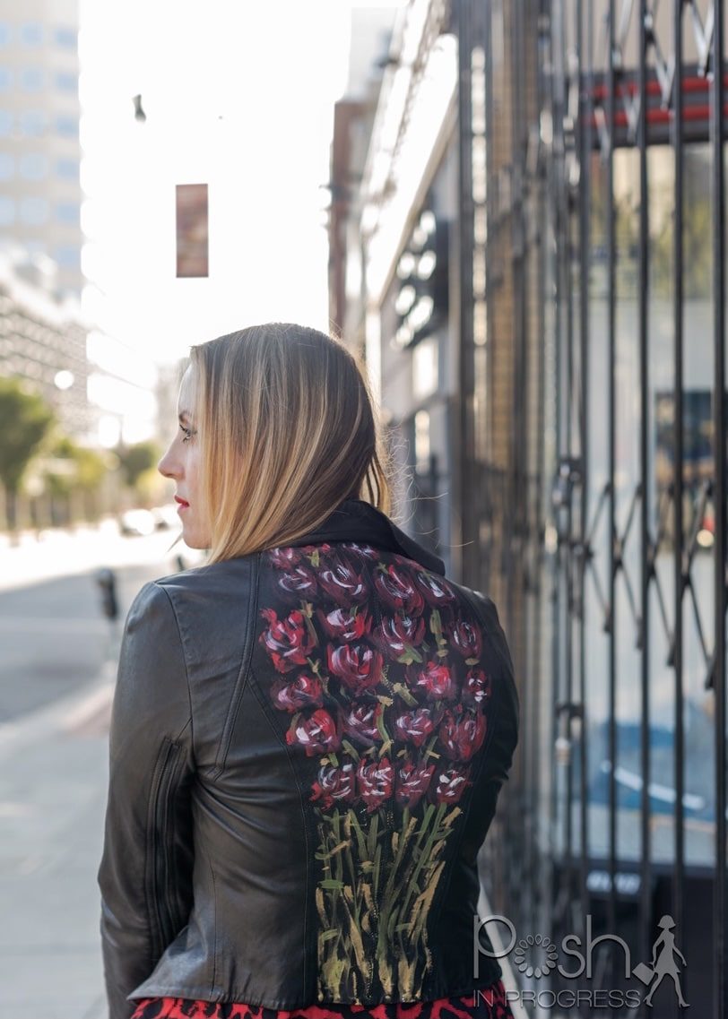 Red animal print dress