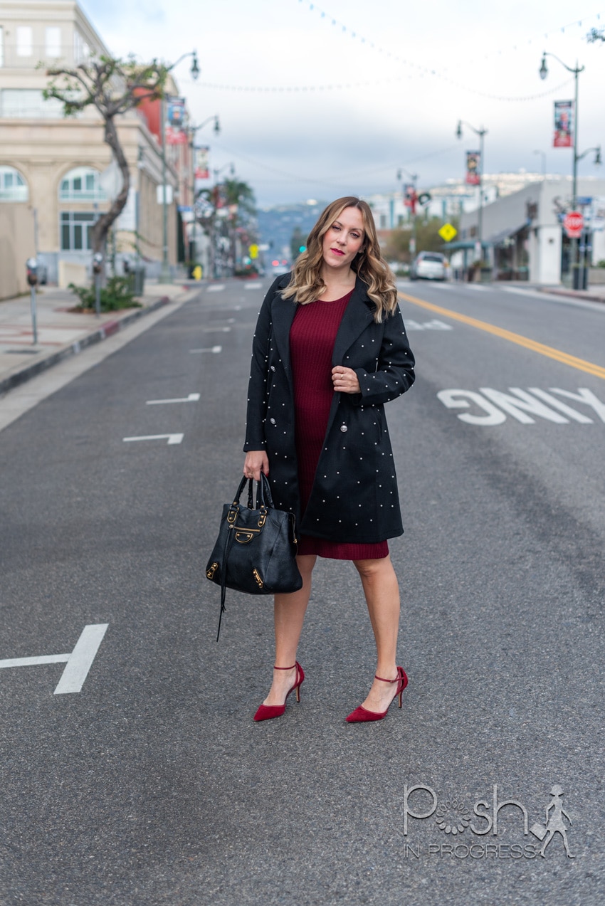 pearl embellished coat