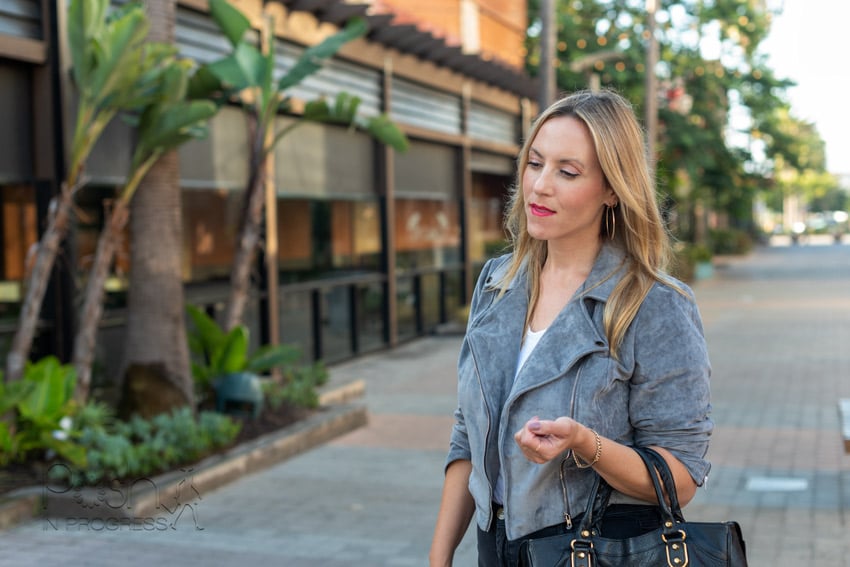 faux suede moto jacket