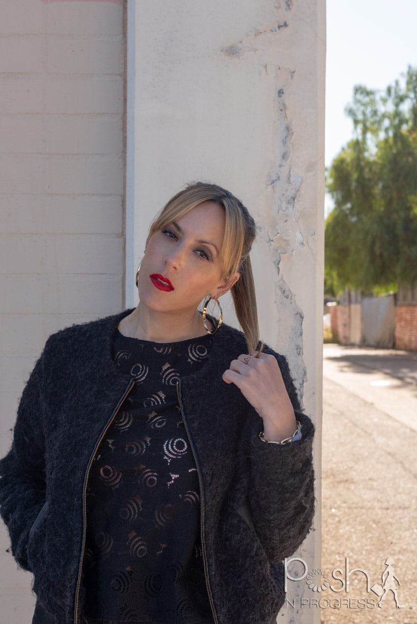 This is How to Rock a Black Wool and Leather Jacket