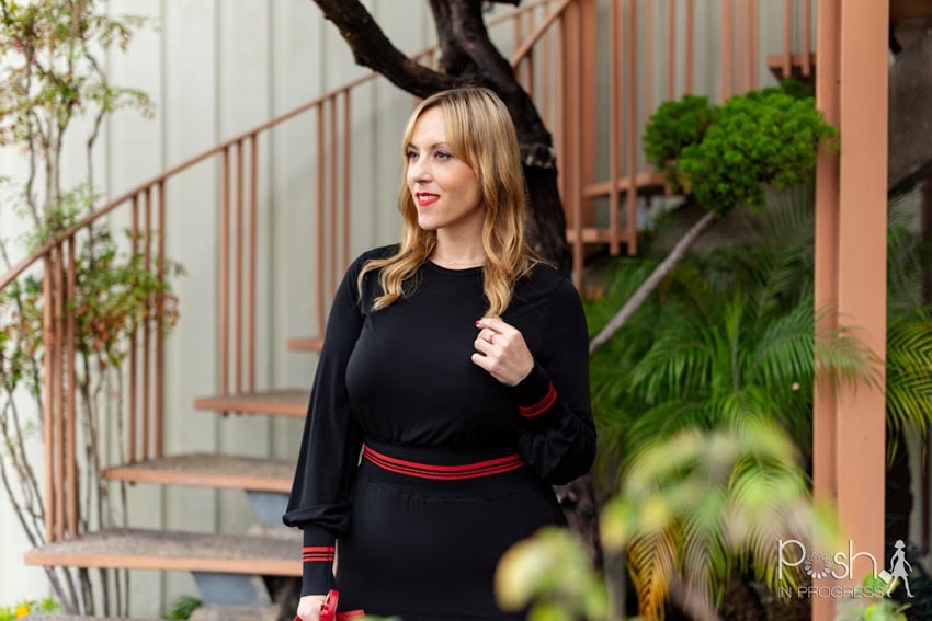 black long sleeve midi dress 4
