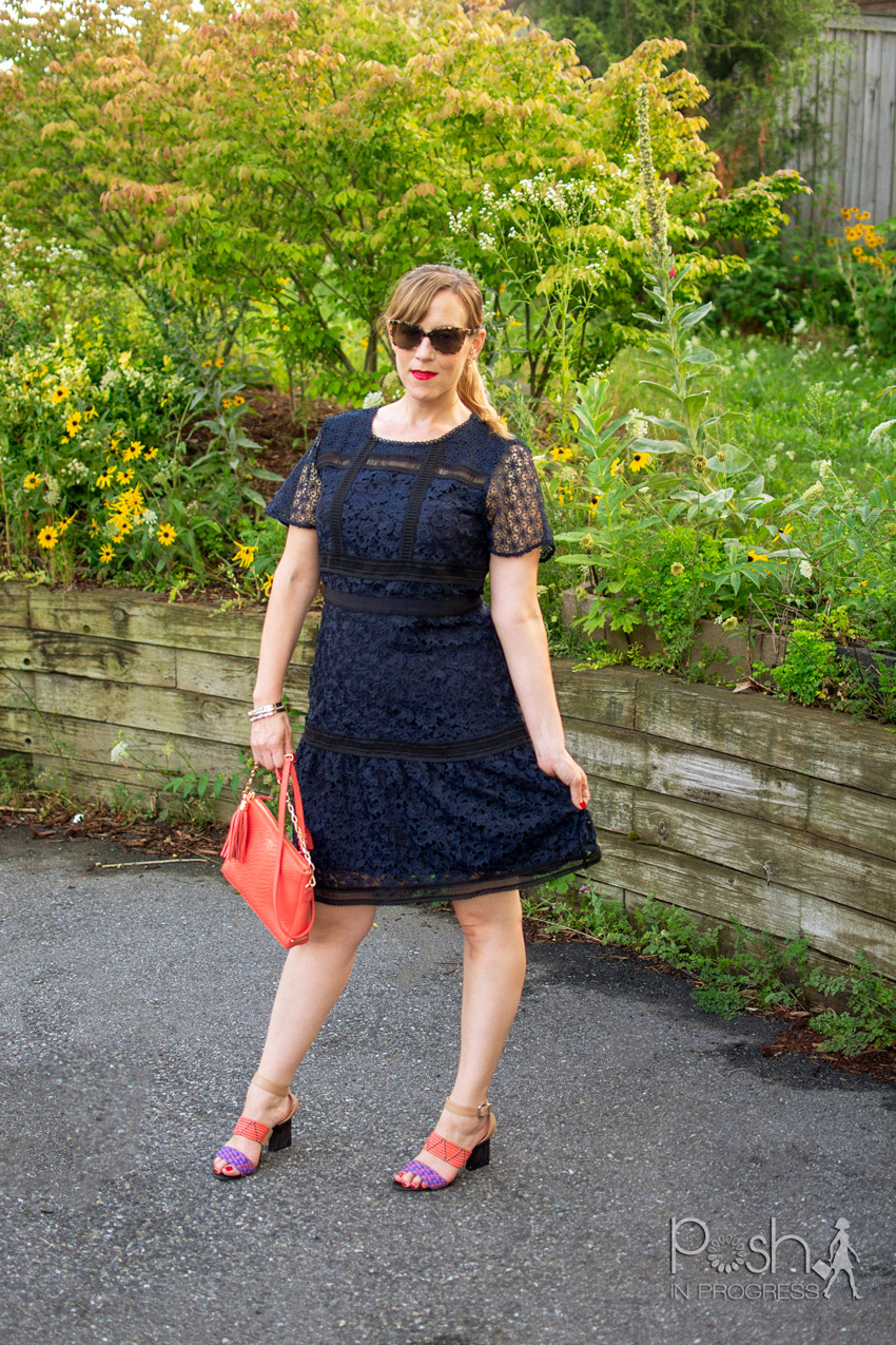 navy blue lace dress
