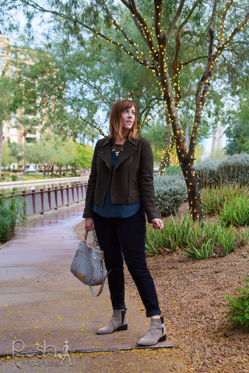 How to Add a Wool Moto Jacket Into Your Everyday Mom Style