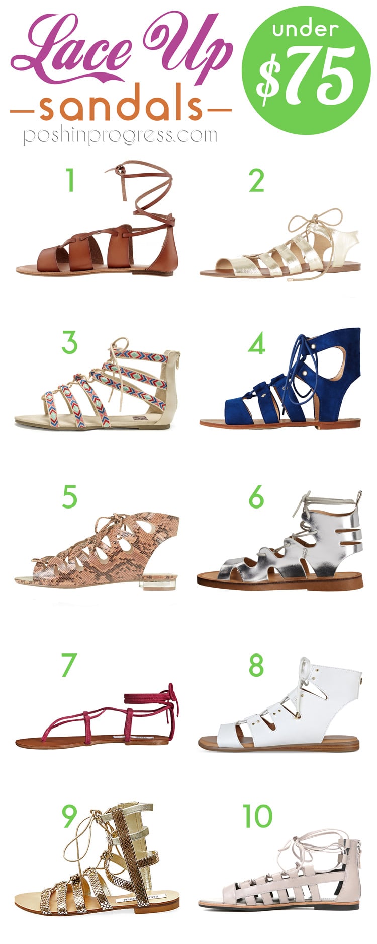 Lace Up Sandals Under $75