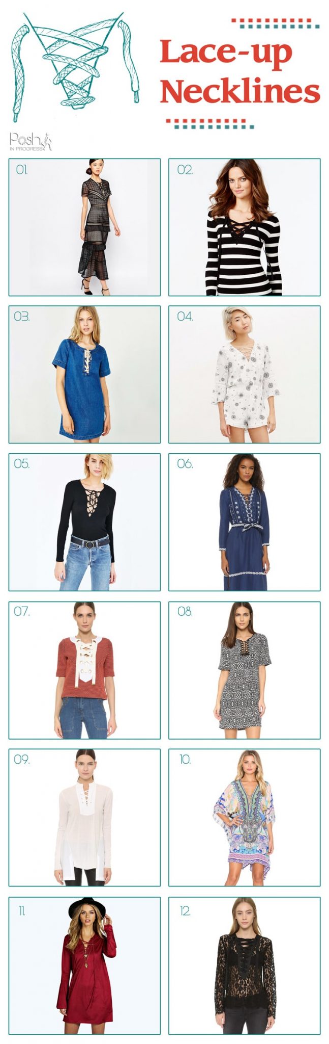 Lace Up Neckline Trend