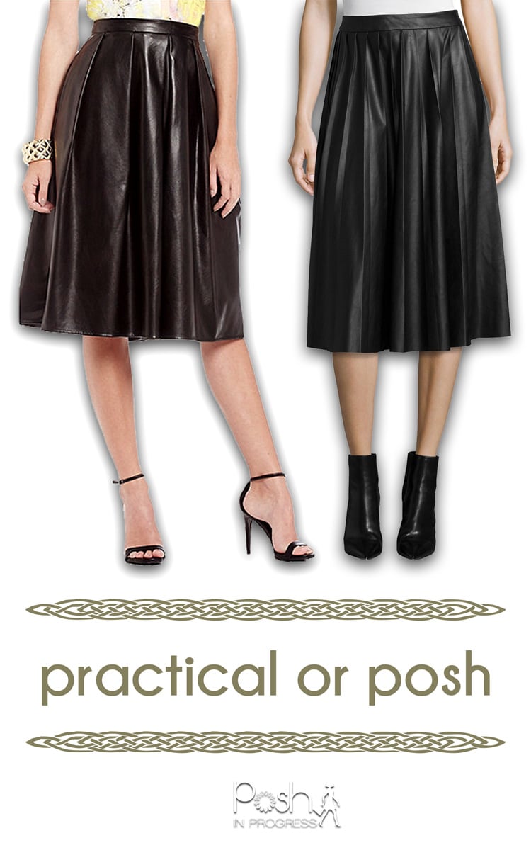 Practical or Posh: Leather Midi Skirt