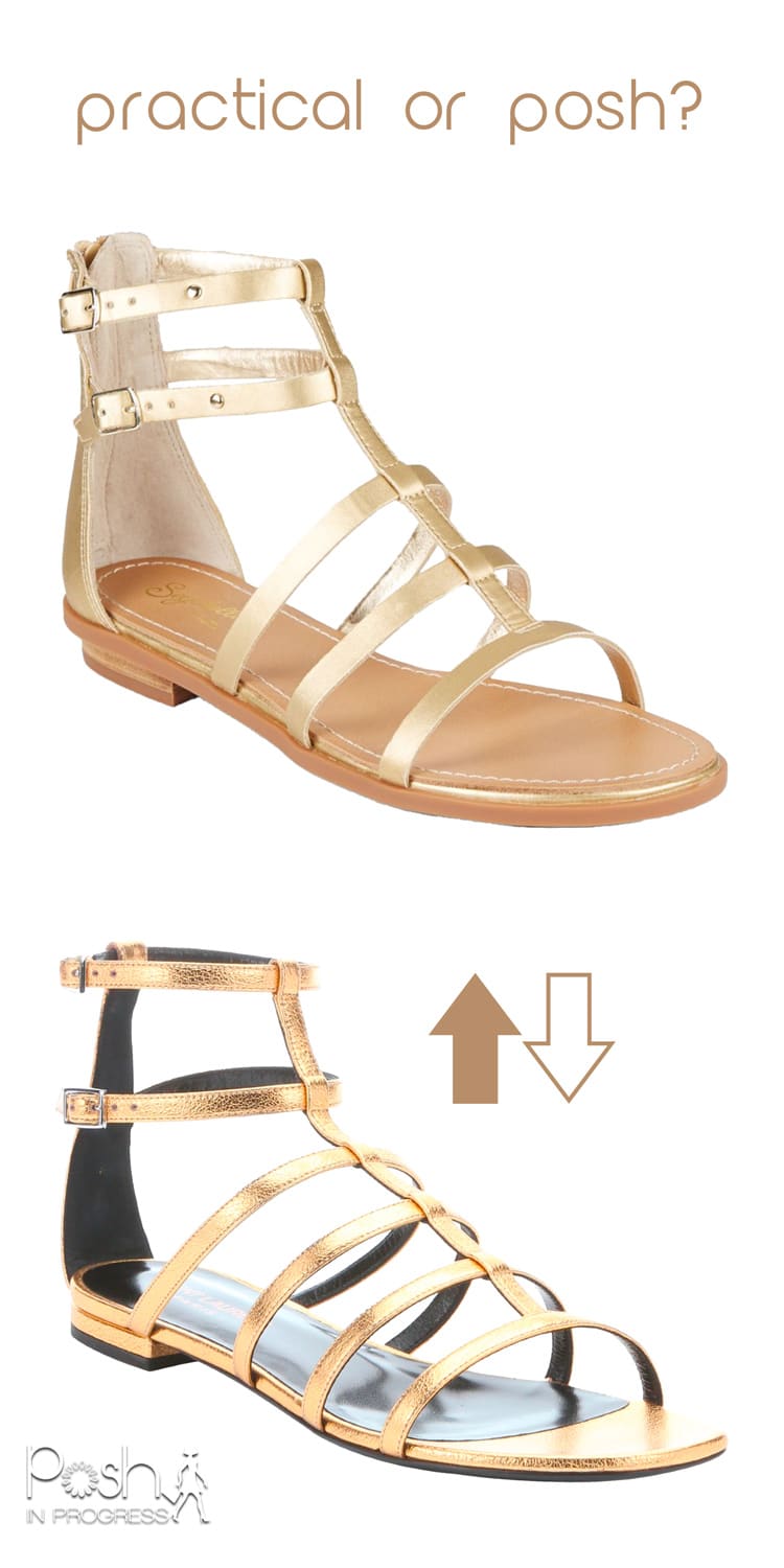 Practical or Posh: Gold Gladiator Sandals
