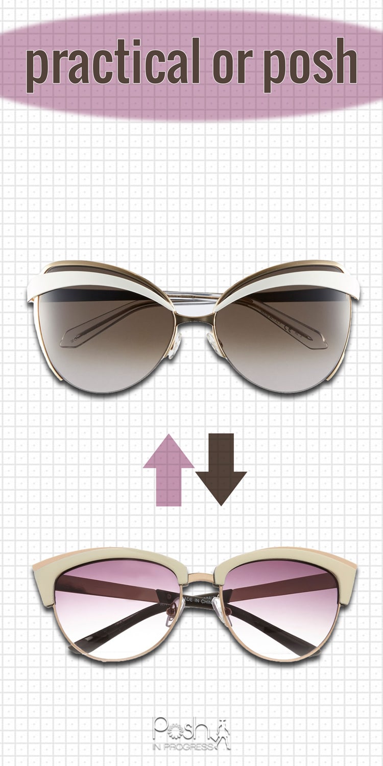 Practical or Posh: White Cat Eye Sunglasses