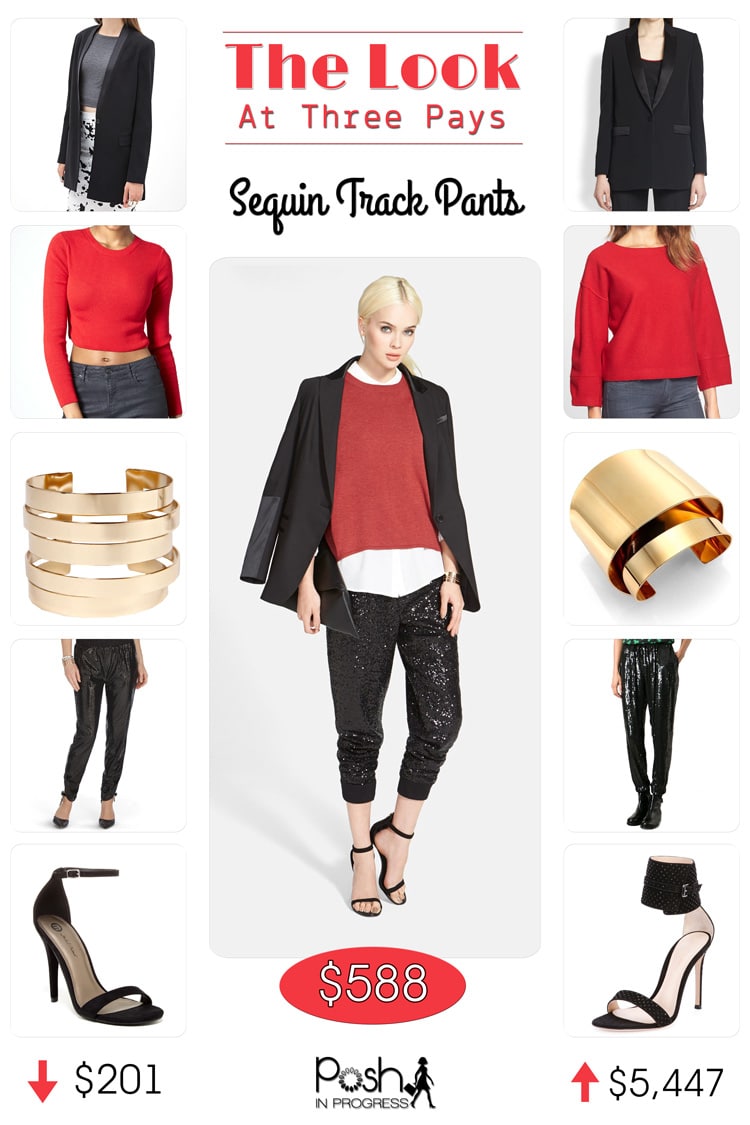 One Look, Three Pays: Sequin Track Pants