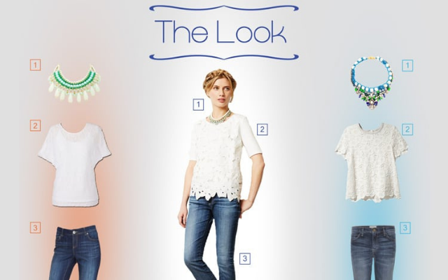 The Look at Three Pays: Cuffed Jeans and Lace Blouse