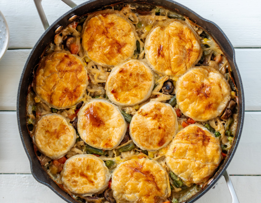 Puff Pastry Chicken Pot Pie: How to Make in Cast Iron Skillet