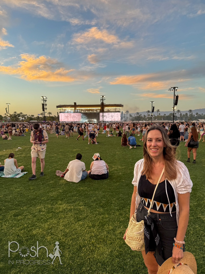 Coachella music festival desert scene with crowd