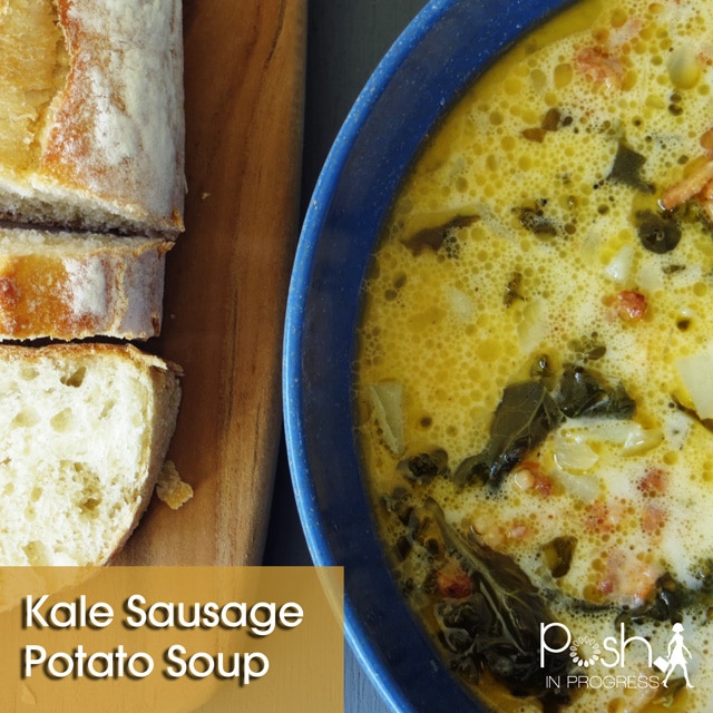 Kale Sausage Potato Soup with Bacon