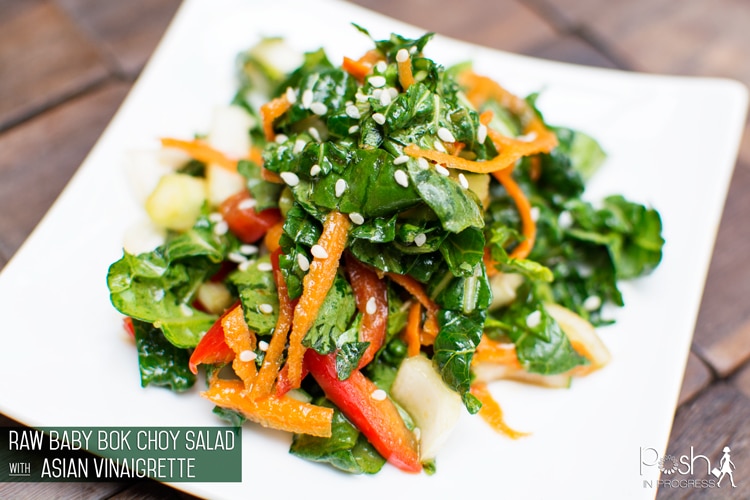 Raw Baby Bok Choy Salad with Asian Dressing