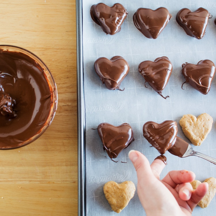 Chocolate Covered Peanut Butter Hearts