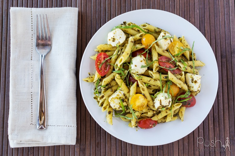 This is Healthy, Quick, and Easy Caprese Pesto Penne