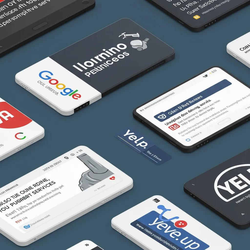 Logos of trusted plumbing review platforms, emphasizing their role in customer decision-making