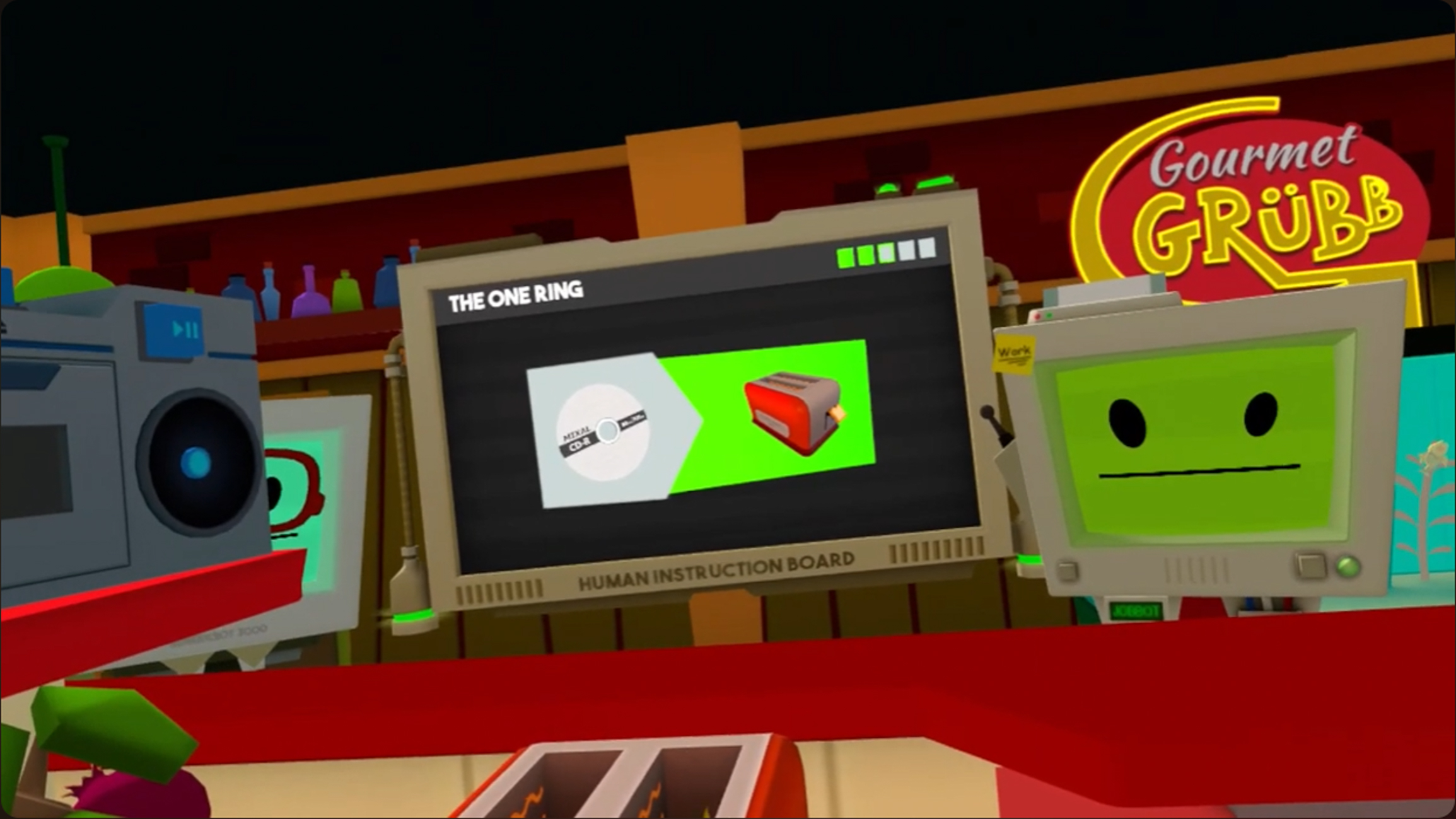 Screenshot of a video of job simulator.