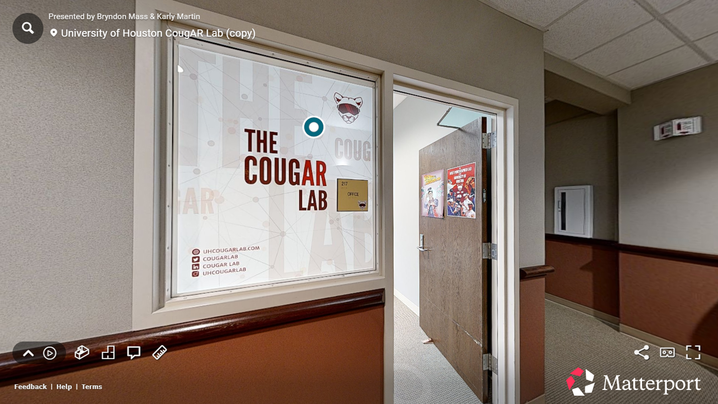 Matterport 3D scan of the CougAR room at the University of Houston in Sugarland.