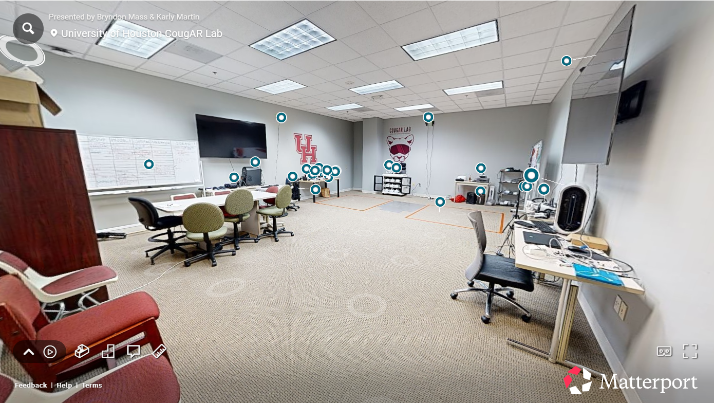 Screenshot of a Matterport 3D scan of the CougAR room.