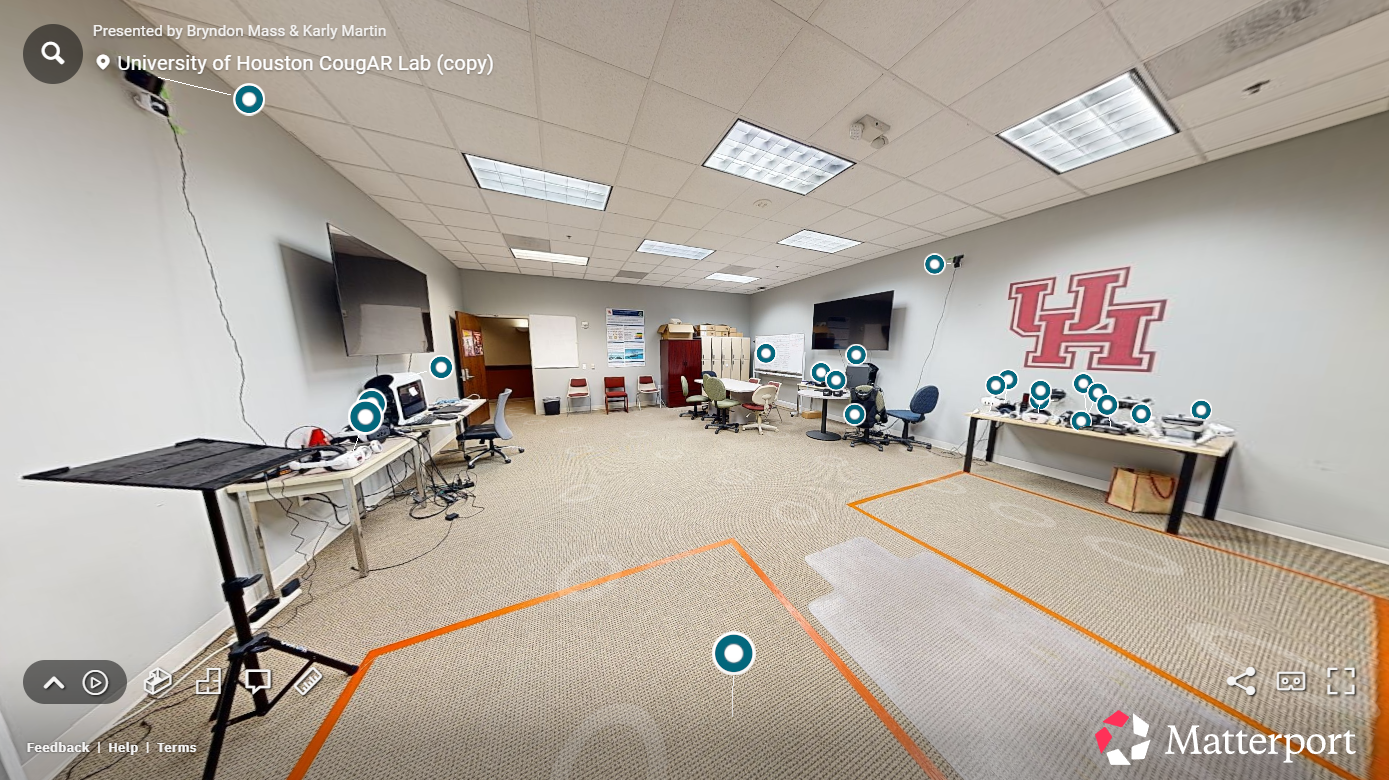 Screenshot of a Matterport 3D scan of the CougAR room