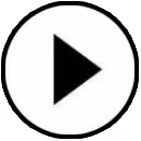 Black and white play button icon with triangular shape inside a circle