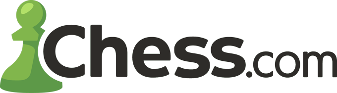 Chess.com logo with a green pawn icon and black text on a green background.