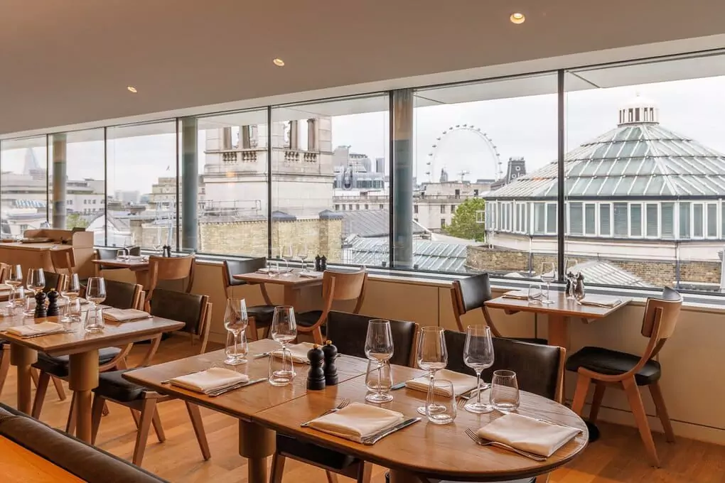 The Portrait Restaurant by Richard Corrigan in partnership with Searcys offers unrivalled panoramic views of Trafalgar Square and the Houses of Parliament