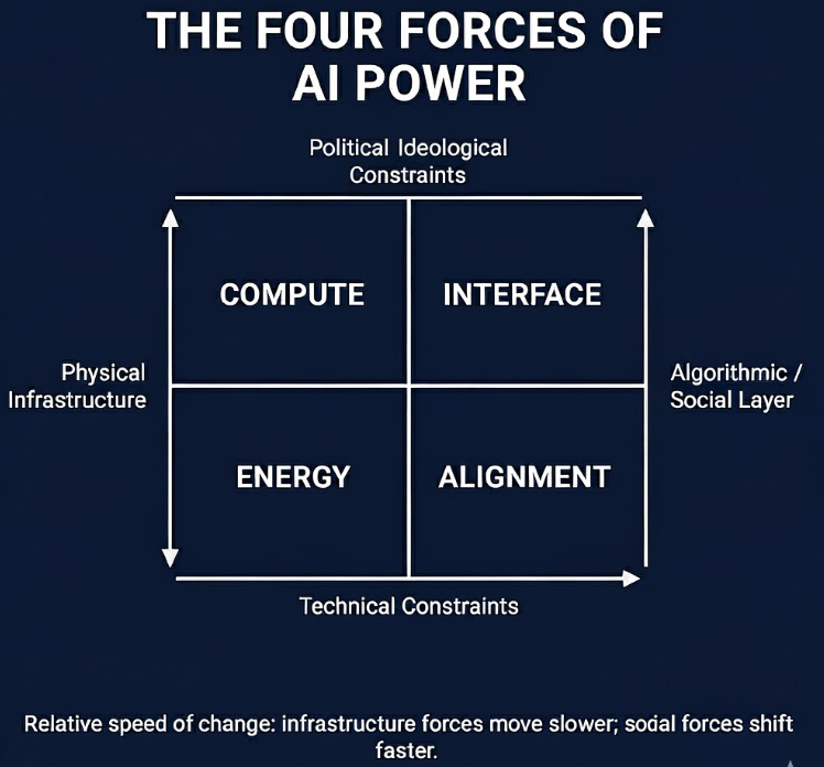 The Four Forces of AI Power — ExMxC Framework