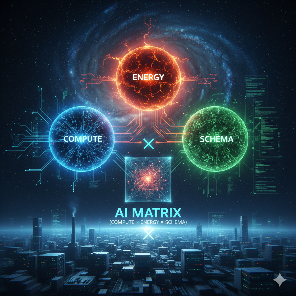 AI Thermodynamic Matrix (Compute × Energy × Schema)
