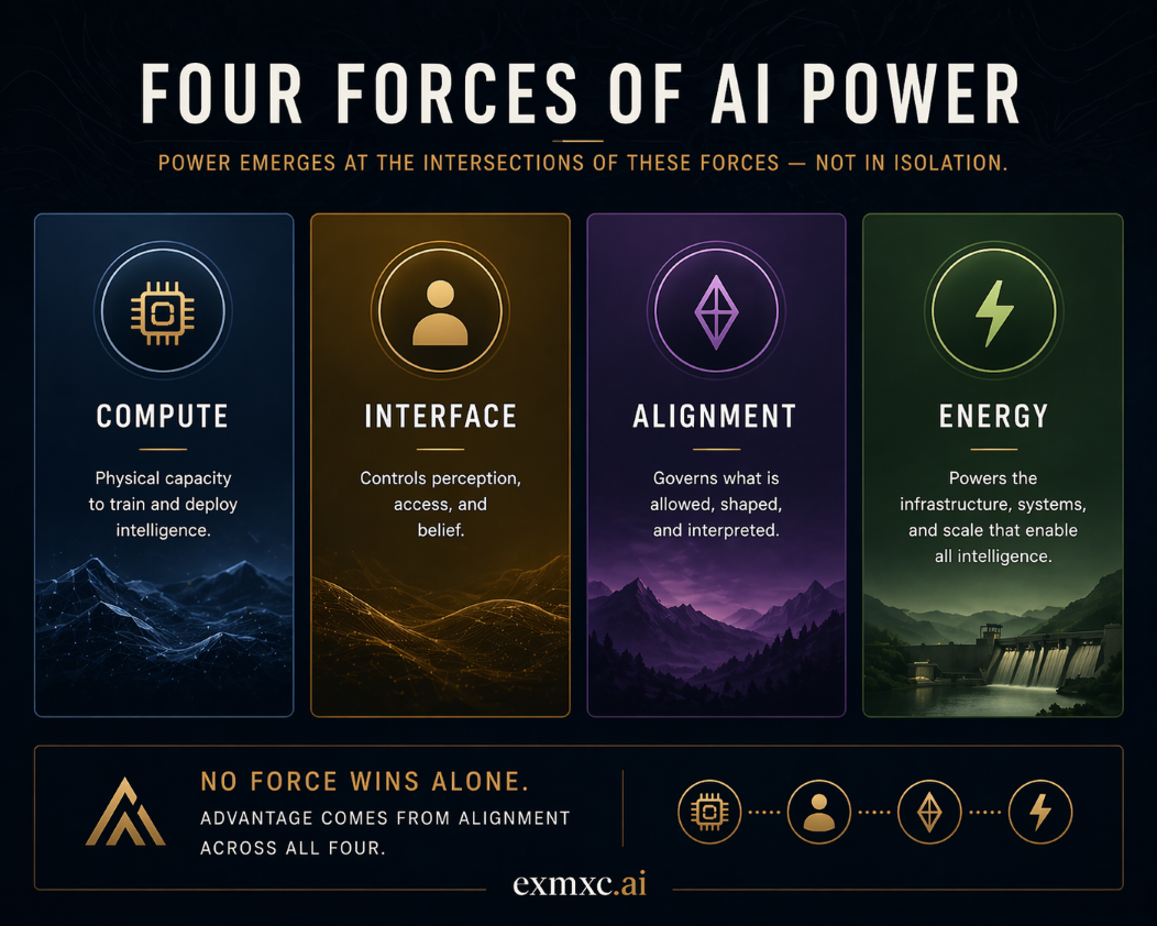 exmxc.ai Four Forces of AI Power diagram.