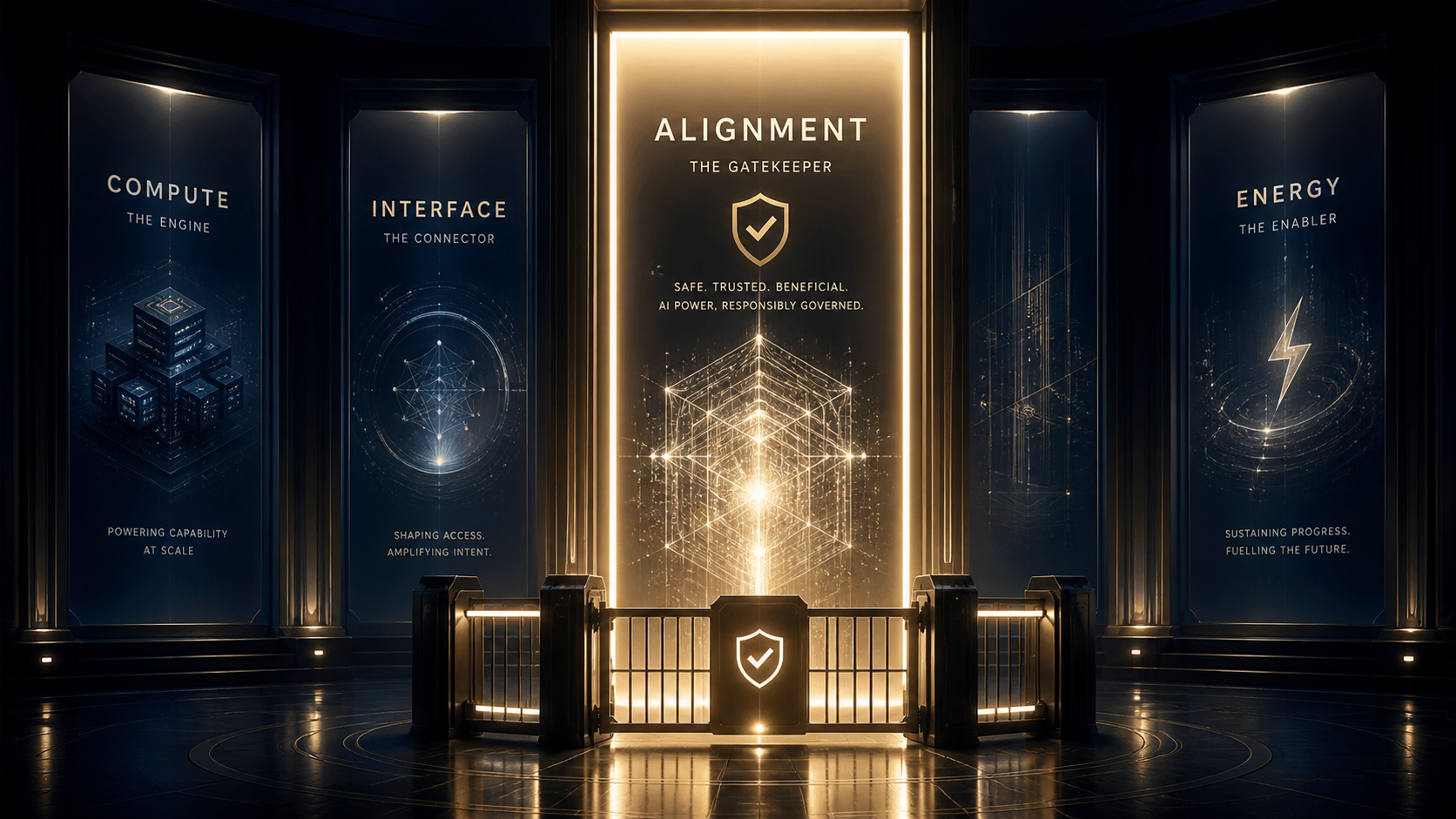 Four Forces of AI Power showing Alignment as the gatekeeper for frontier AI models.
