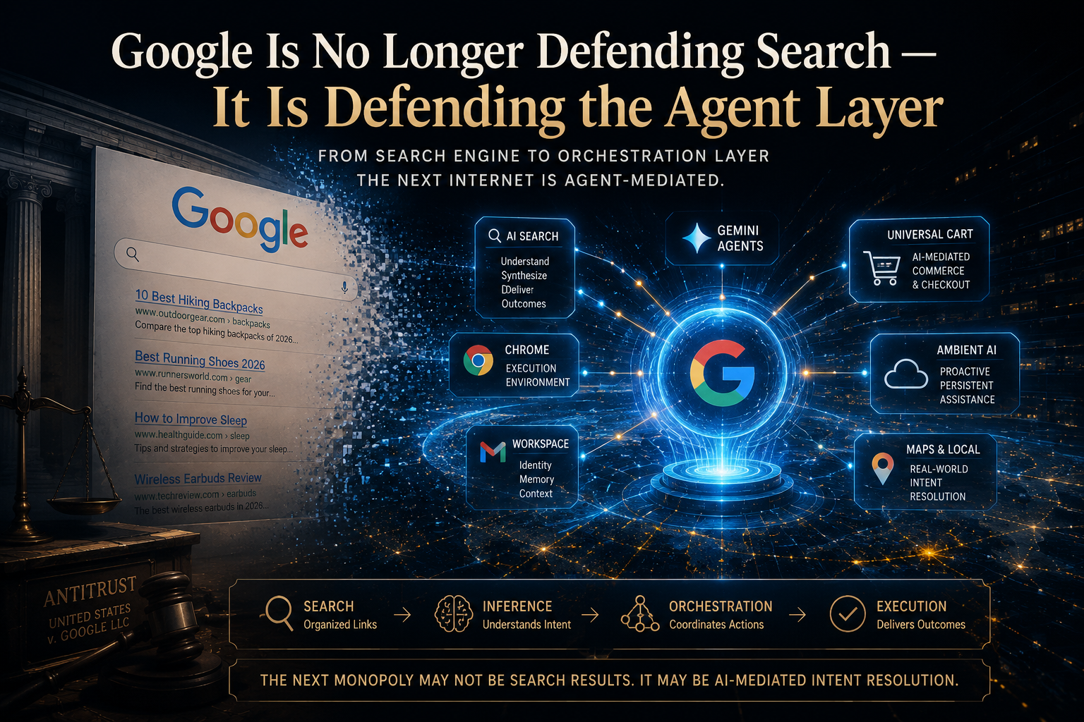 Google is no longer defending search. It is defending the Agent Layer.