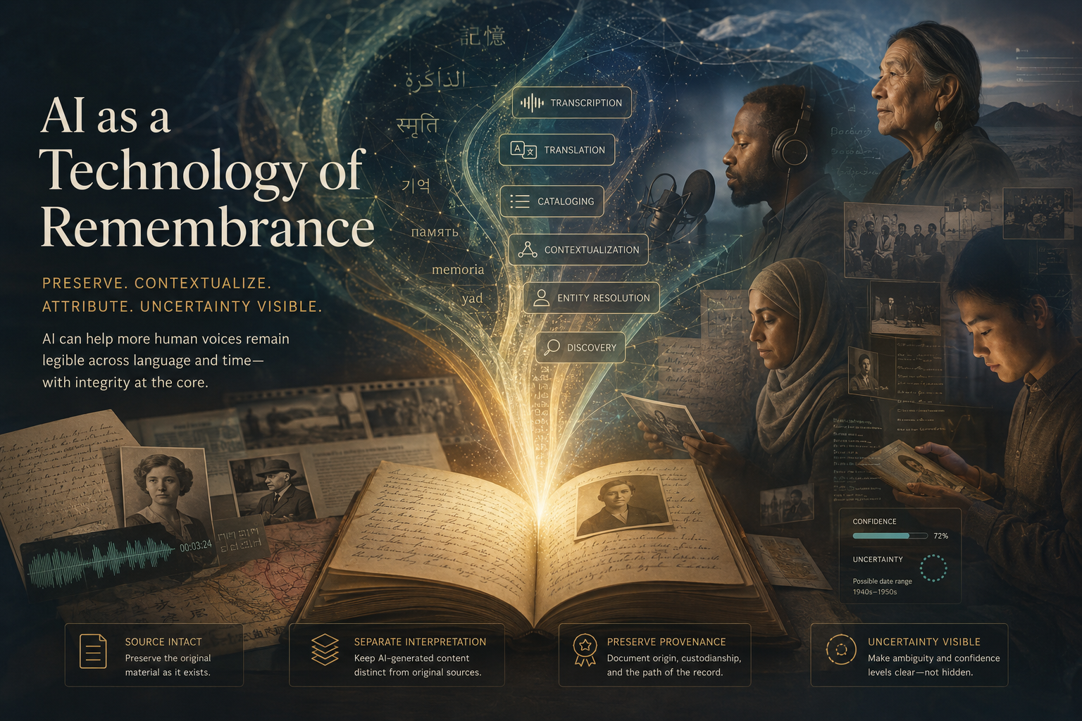 AI as a technology of remembrance: to preserve, attribute, and contextualize human experiences.