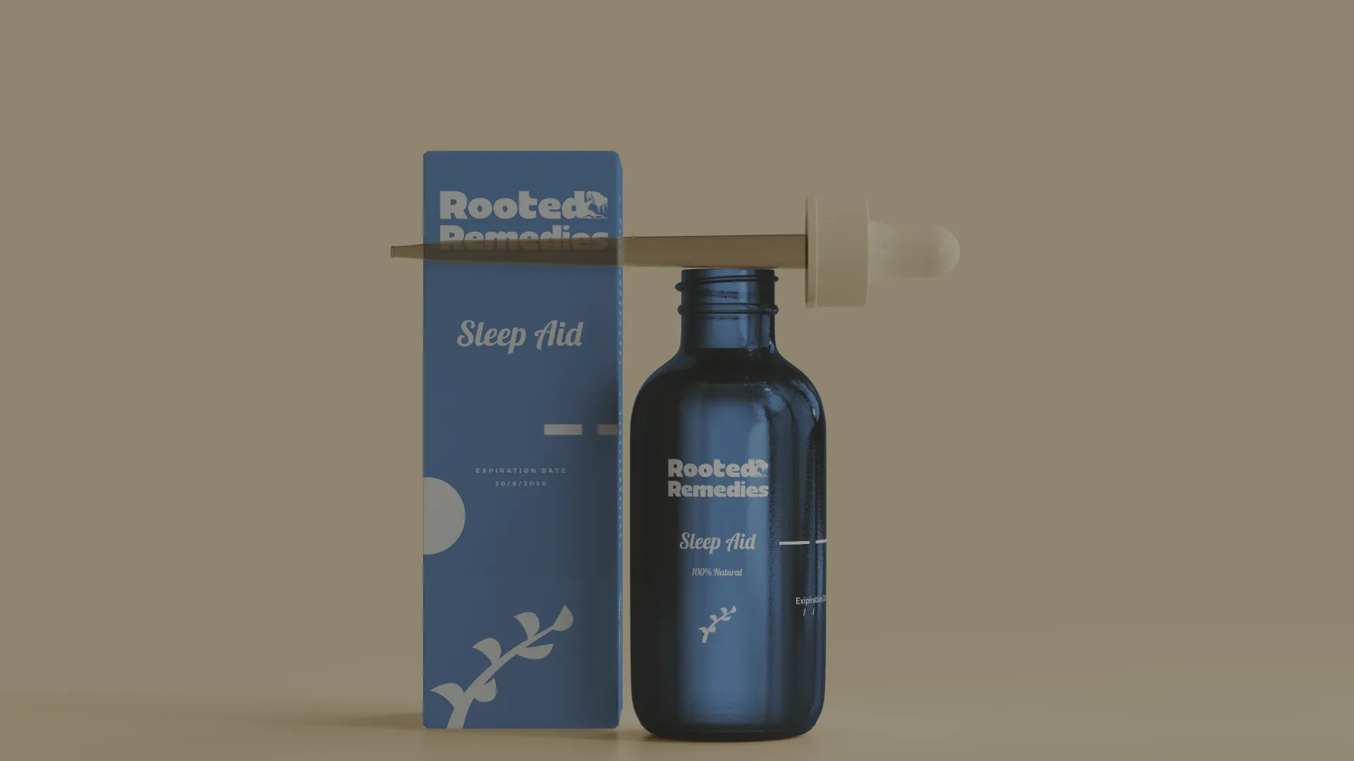 A remedie next to his packaging from the brand rooted remedies