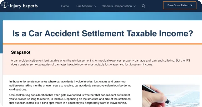Injury Experts article screenshot