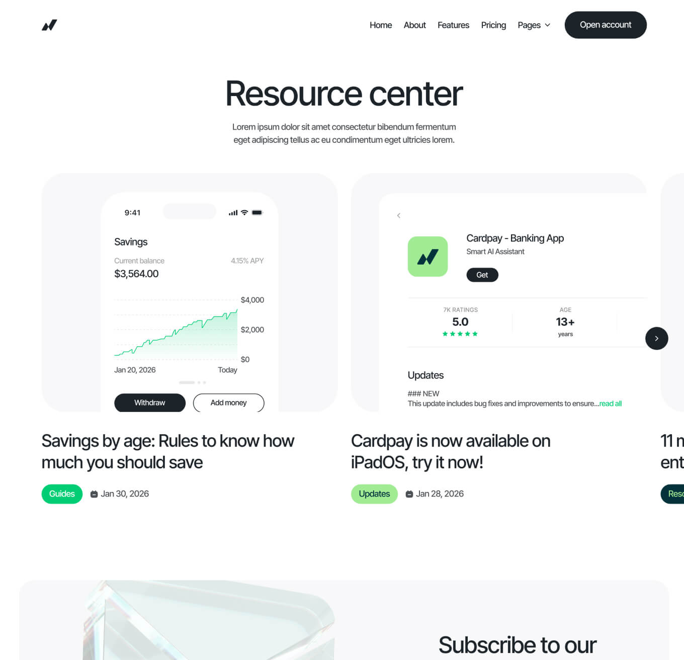 Cardpay - Blog V3 Page - Bank Webflow Template