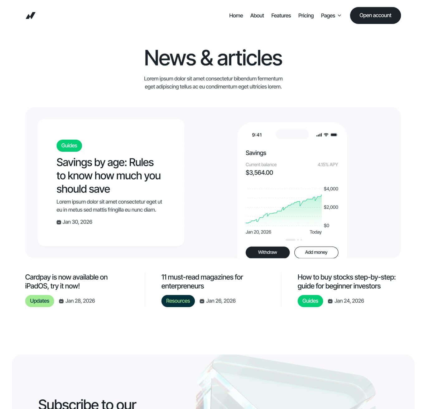 Cardpay - Blog V1 Page - Bank Webflow Template