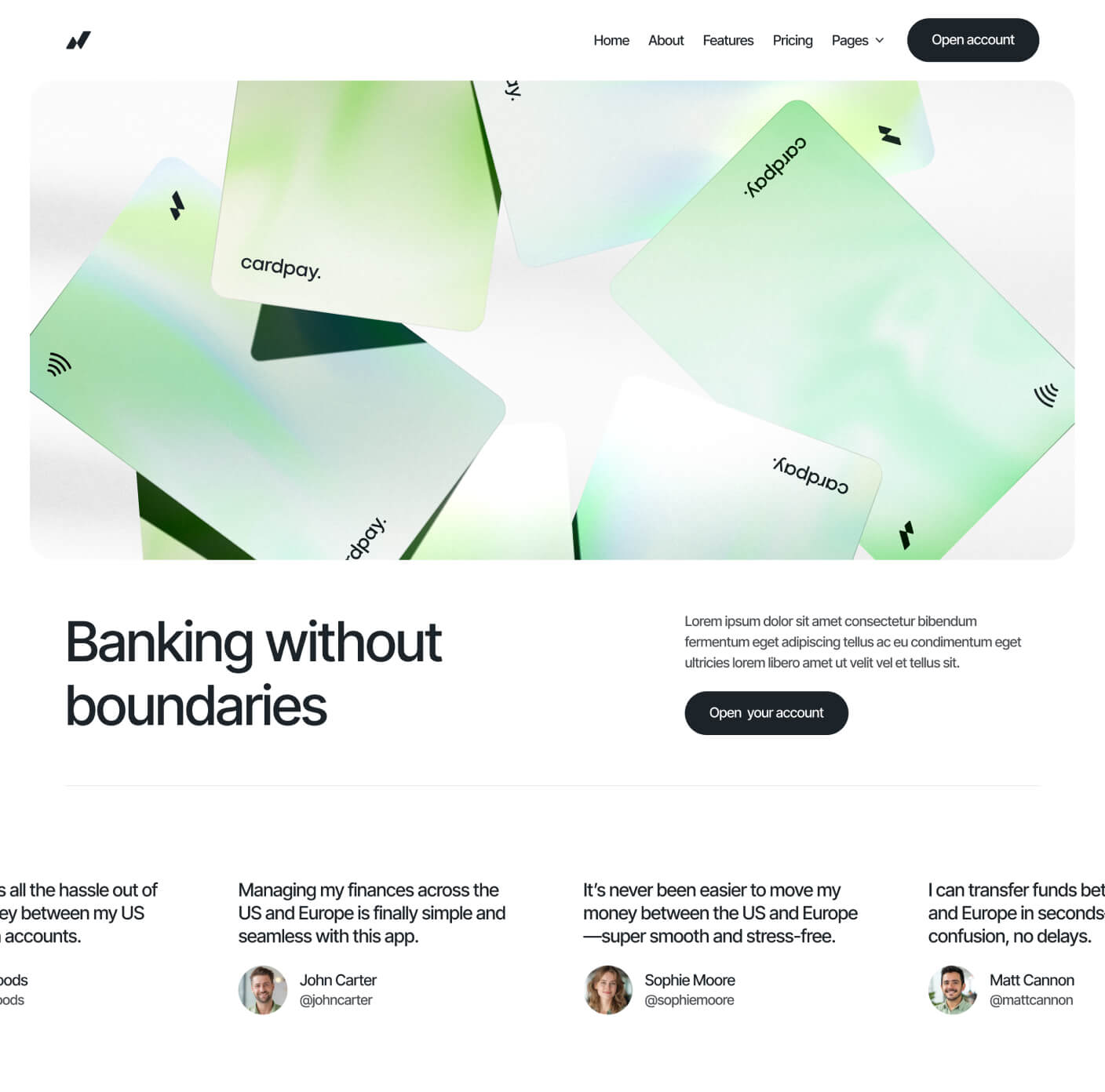 Cardpay - Home V3 Page - Bank Webflow Template