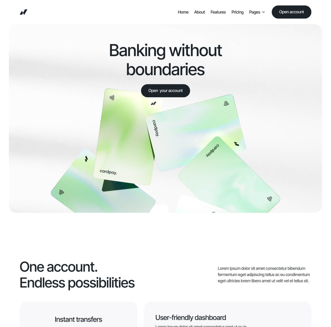 Cardpay - Home V1 Page - Bank Webflow Template