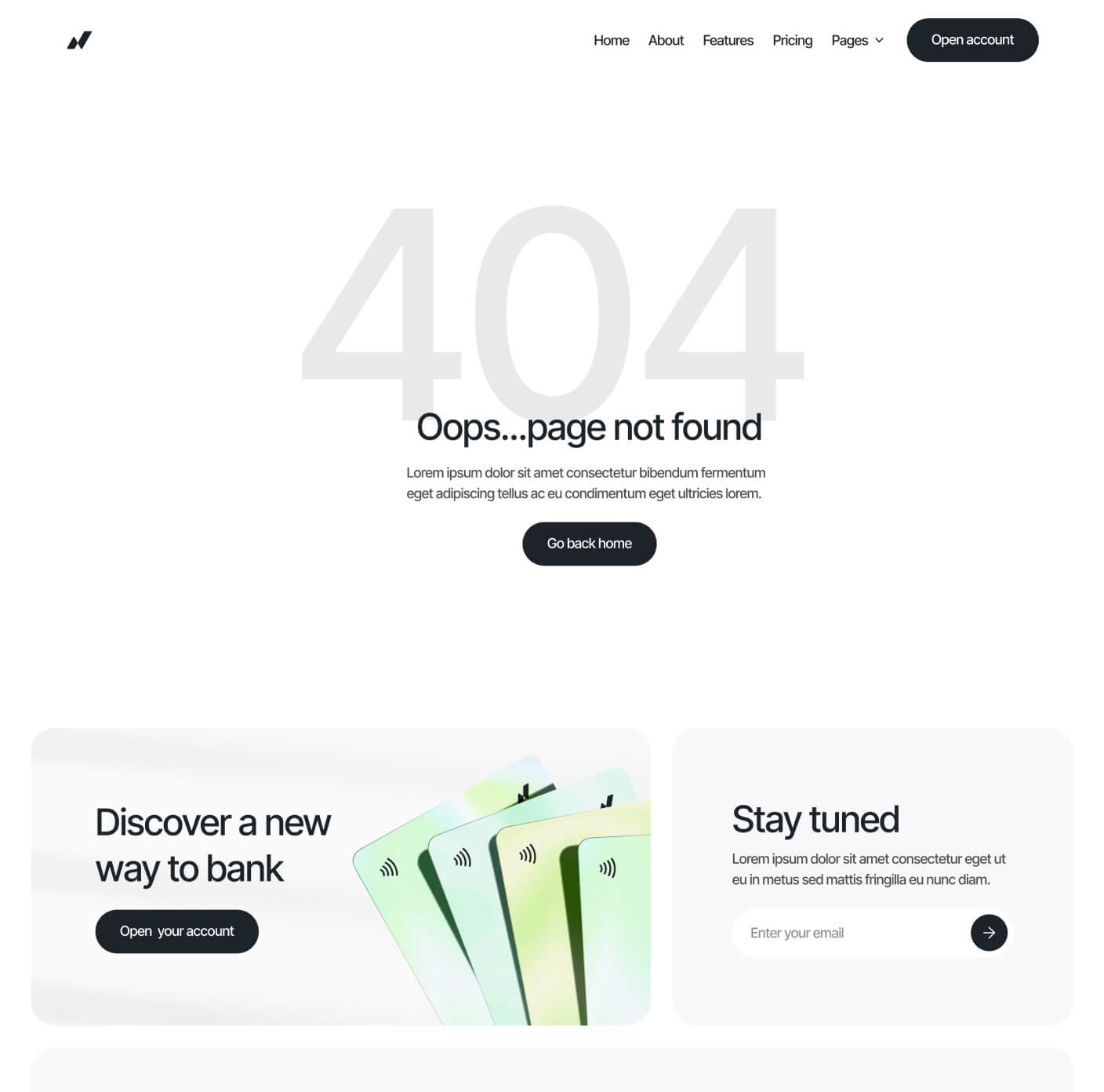 Cardpay - 404 Page - Bank Webflow Template