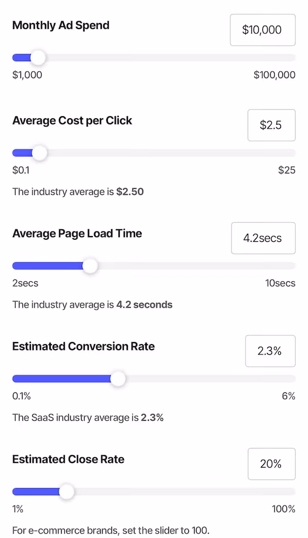 Screenshot of mobile calculator
