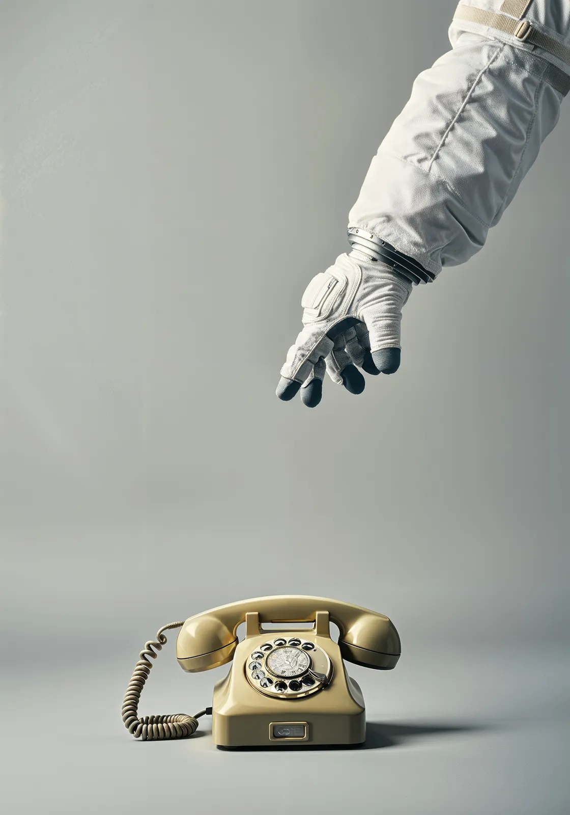 arms reaching on vintage phone