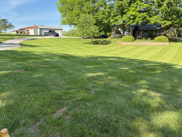 Lush green residential lawn maintained by Marrs Lawn and Landscape in Grain Valley, MO.
