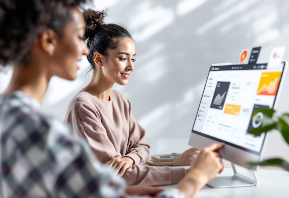[interface] image of employee interacting with hr software (for a hr tech)